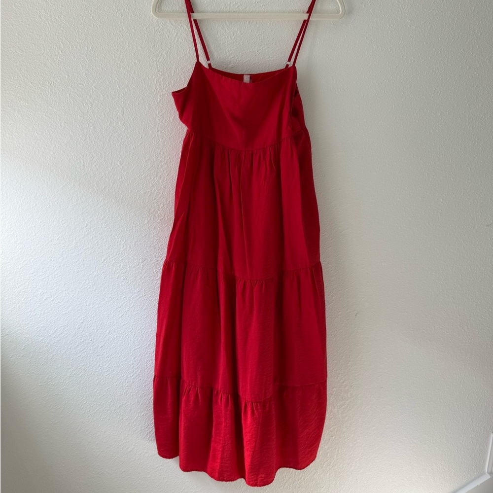 Glam Red Tiered Dress